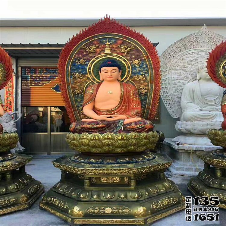 寺廟供奉玻璃鋼彩繪三圣雕塑 寺廟供奉玻璃鋼彩繪三圣雕塑