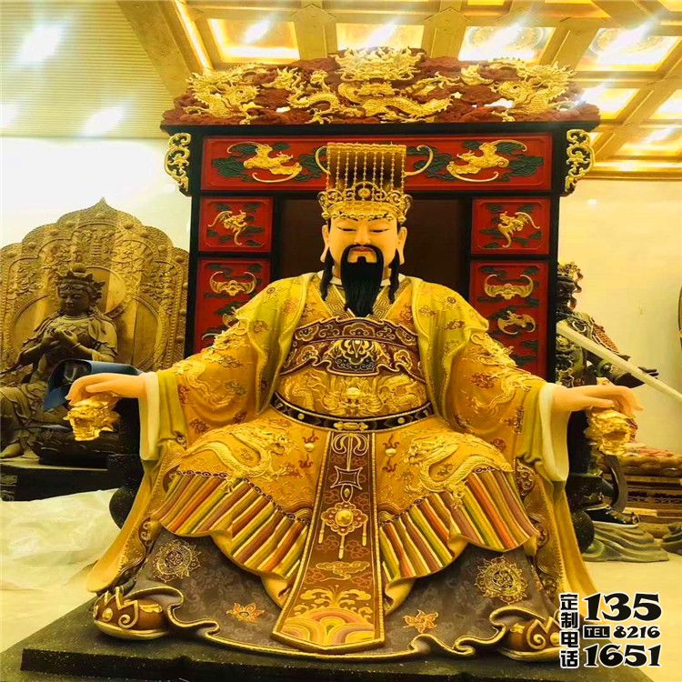 寺廟景觀玻璃鋼彩繪東岳大帝雕塑 寺廟景觀玻璃鋼彩繪東岳大帝雕塑