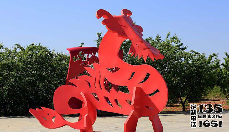 廣場創意玻璃鋼紅色抽象貔貅雕塑 廣場創意玻璃鋼紅色抽象貔貅雕塑