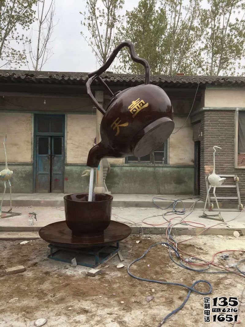 戶外景區(qū)大型玻璃鋼仿銅天壺雕塑 戶外景區(qū)大型玻璃鋼仿銅天壺雕塑