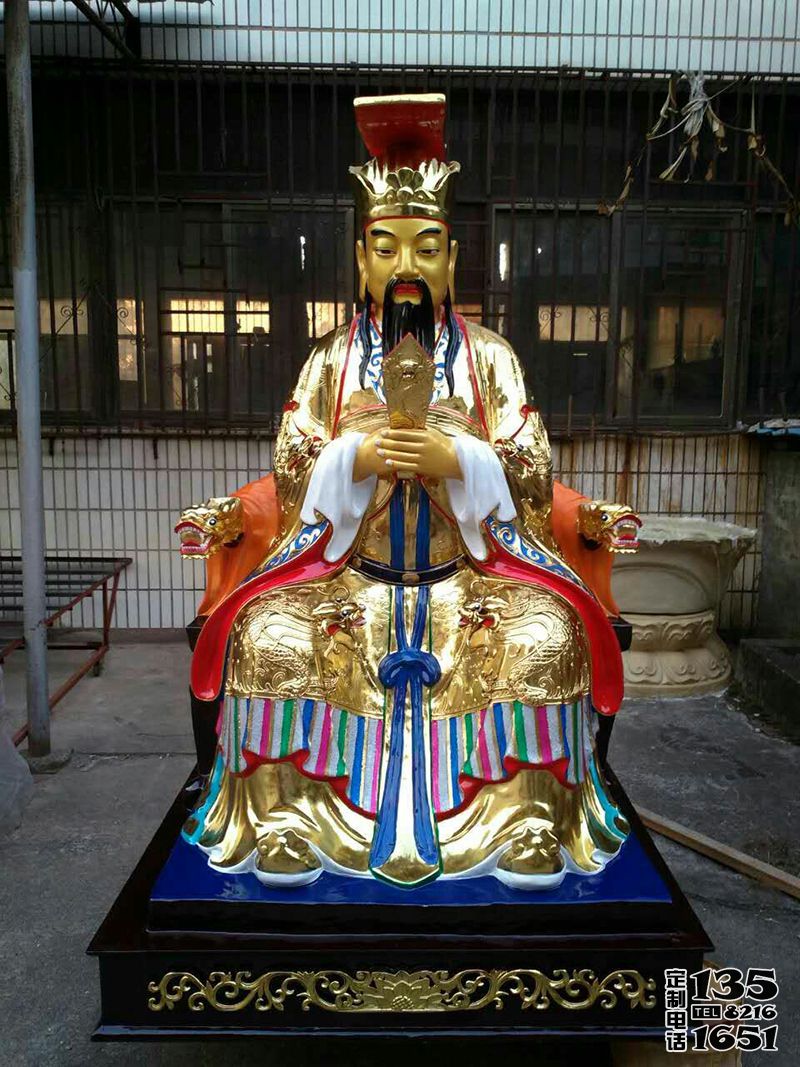 寺廟彩繪玻璃鋼玉帝雕塑 寺廟彩繪玻璃鋼玉帝雕塑