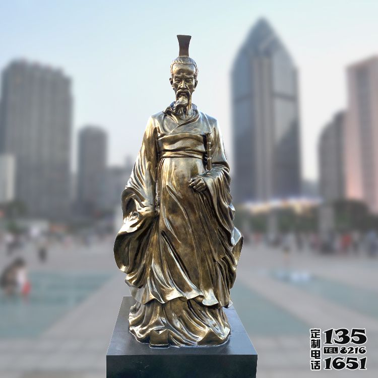 學院玻璃鋼仿銅杰出詩人屈原雕塑像 學院玻璃鋼仿銅杰出詩人屈原雕塑像