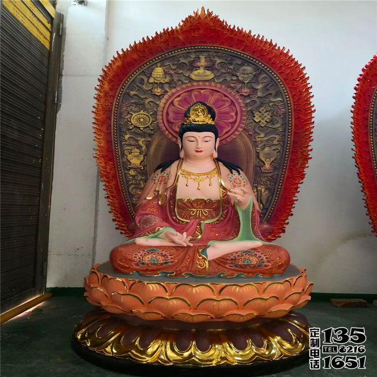 玻璃鋼彩繪大型景觀佛像三圣雕塑 玻璃鋼彩繪大型景觀佛像三圣雕塑