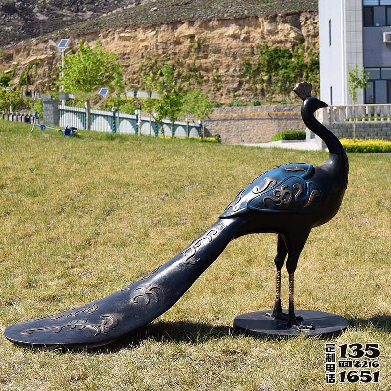 戶外草坪玻璃鋼仿銅孔雀雕塑 戶外草坪玻璃鋼仿銅孔雀雕塑