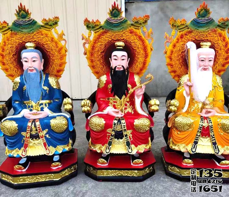 寺廟供奉玻璃鋼彩繪佛像三清祖師雕塑 寺廟供奉玻璃鋼彩繪佛像三清祖師雕塑