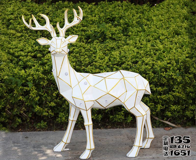 景區玻璃鋼幾何照明梅花鹿雕塑 景區玻璃鋼幾何照明梅花鹿雕塑