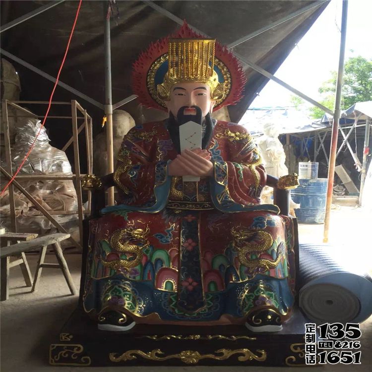 玻璃鋼彩繪戶外寺廟供奉東岳大帝雕塑 玻璃鋼彩繪戶外寺廟供奉東岳大帝雕塑