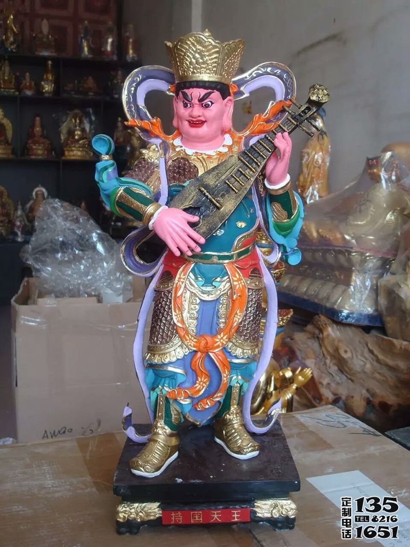 寺廟玻璃鋼彩繪持國天王雕塑 寺廟玻璃鋼彩繪持國天王雕塑