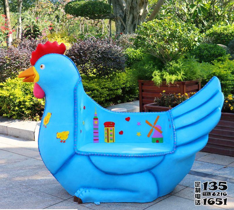 游樂場(chǎng)創(chuàng)意玻璃鋼彩繪卡通雞座椅雕塑 游樂場(chǎng)創(chuàng)意玻璃鋼彩繪卡通雞座椅雕塑
