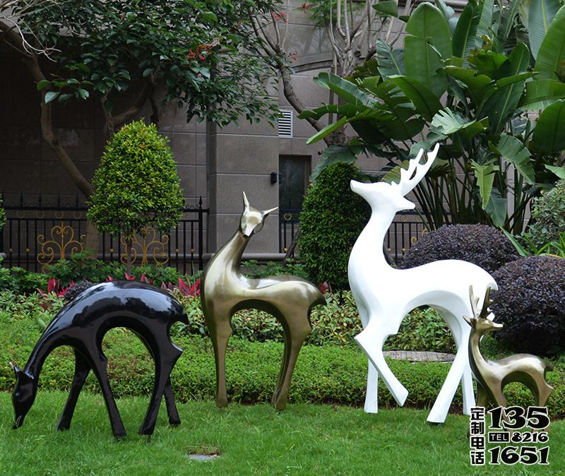 公園城市抽象玻璃鋼梅花鹿雕塑 公園城市抽象玻璃鋼梅花鹿雕塑