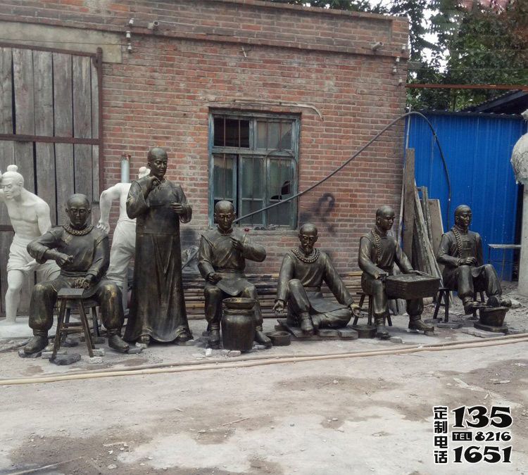 景區創意擺放的玻璃鋼仿銅制藥的人物雕塑 景區創意擺放的玻璃鋼仿銅制藥的人物雕塑