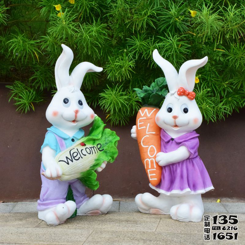 景區創意玻璃鋼卡通彩繪兔子雕塑 景區創意玻璃鋼卡通彩繪兔子雕塑