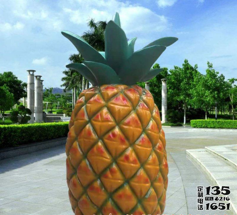 農場大型景觀玻璃鋼仿真水果菠蘿雕塑 農場大型景觀玻璃鋼仿真水果菠蘿雕塑