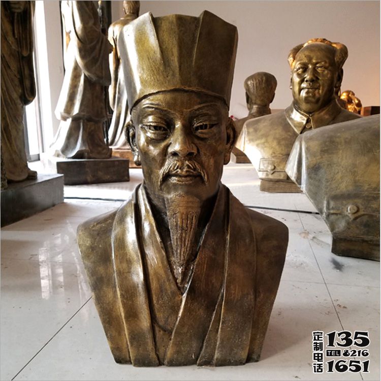 校園名北蘇詩人玻璃鋼仿銅蘇軾頭像雕塑 校園名北蘇詩人玻璃鋼仿銅蘇軾頭像雕塑