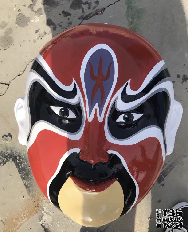 公園景區玻璃鋼彩繪創意戲曲臉譜雕塑 公園景區玻璃鋼彩繪創意戲曲臉譜雕塑