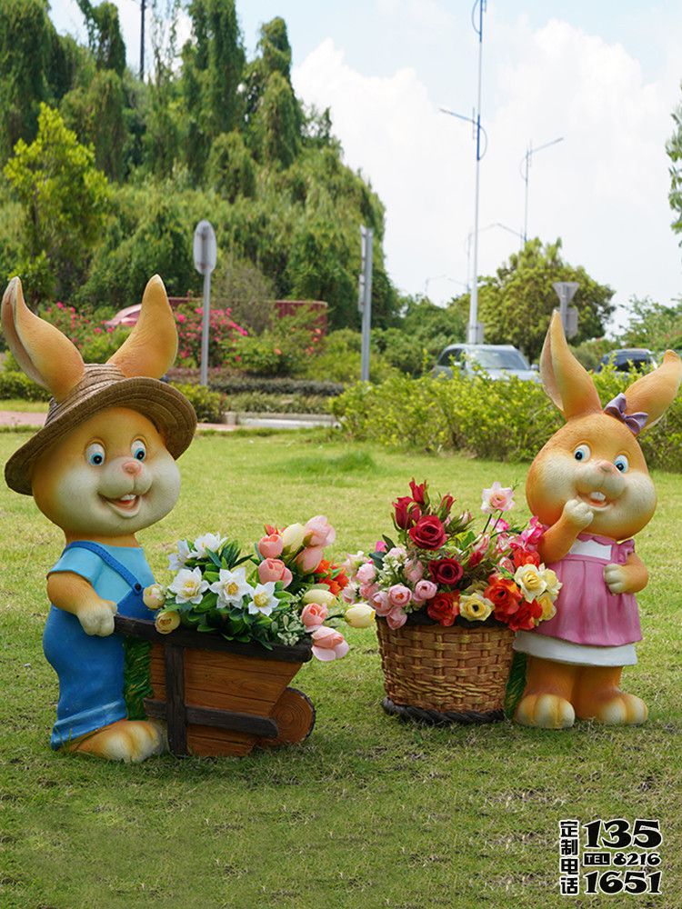可愛卡通玻璃鋼戶外草坪裝飾品擺件兔子雕塑 可愛卡通玻璃鋼戶外草坪裝飾品擺件兔子雕塑