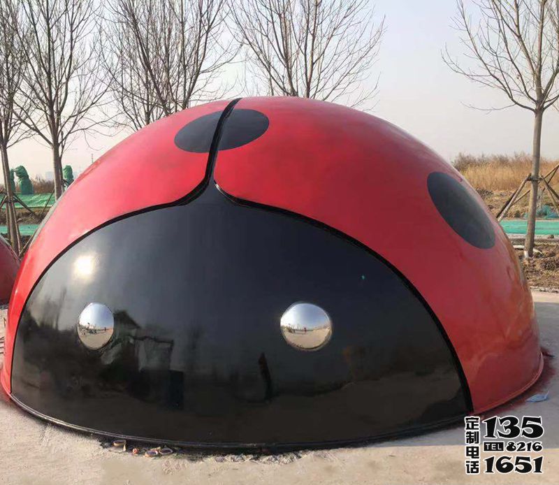 公園玻璃鋼彩繪瓢蟲雕塑 公園玻璃鋼彩繪瓢蟲雕塑