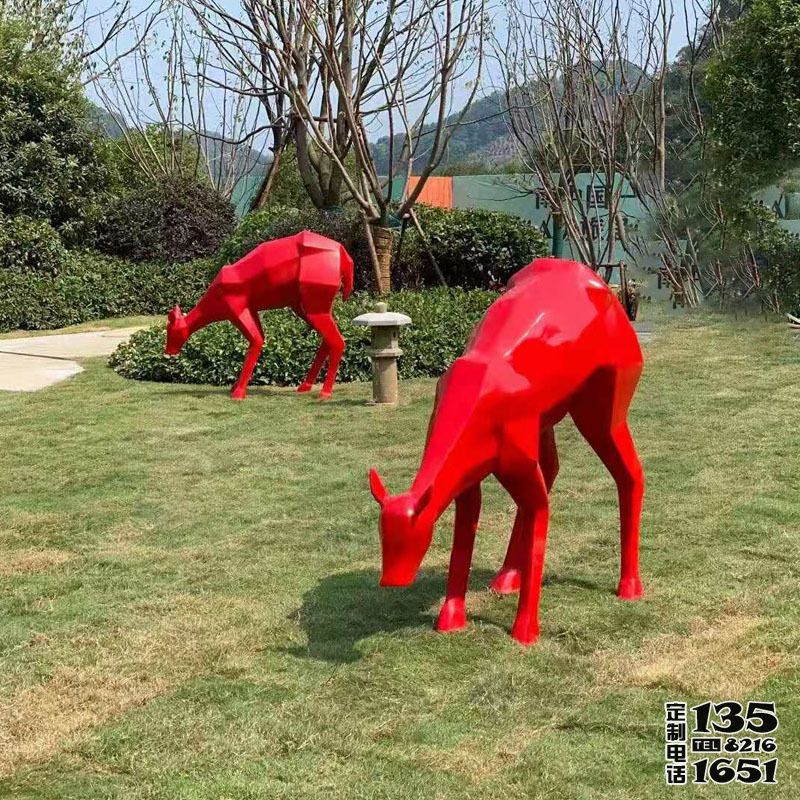 玻璃鋼戶外景觀裝飾品幾何梅花鹿雕塑 玻璃鋼戶外景觀裝飾品幾何梅花鹿雕塑