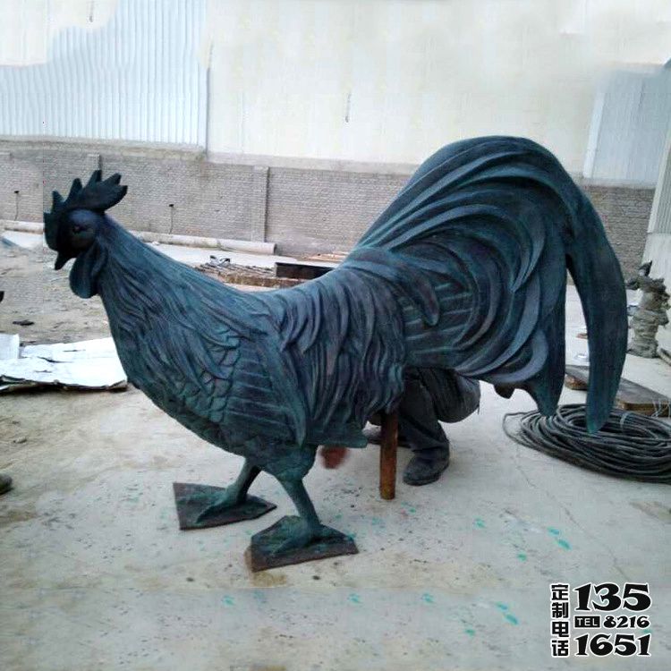 農場花園擺放的玻璃鋼仿銅雞雕塑 農場花園擺放的玻璃鋼仿銅雞雕塑