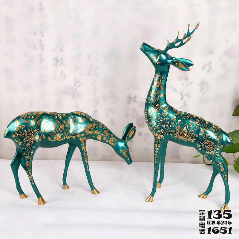 室內裝飾品玻璃鋼彩繪創意梅花鹿雕塑 室內裝飾品玻璃鋼彩繪創意梅花鹿雕塑