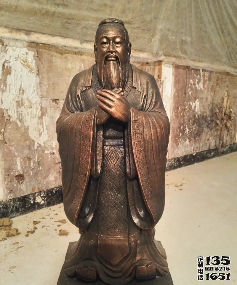 校園鑄銅孔子名人玻璃鋼雕塑 校園鑄銅孔子名人玻璃鋼雕塑