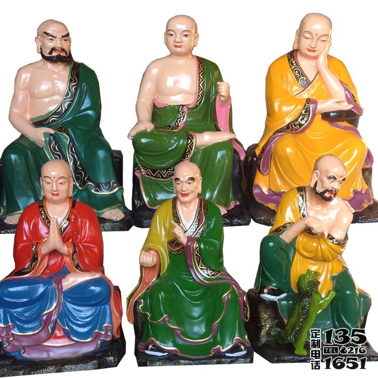 寺廟玻璃鋼彩繪十八羅漢雕塑 寺廟玻璃鋼彩繪十八羅漢雕塑