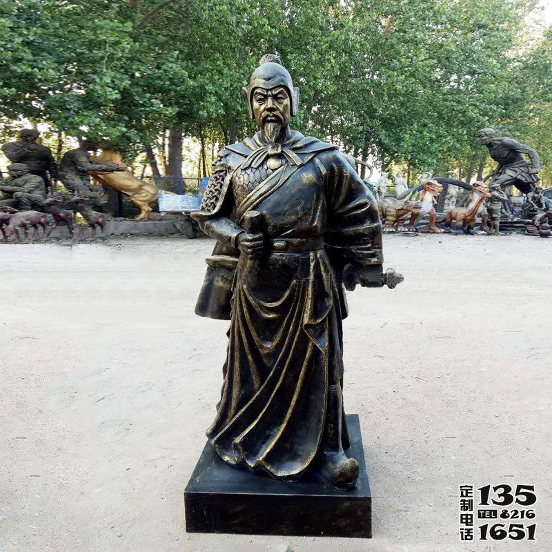 初唐名將歷史著名人物李靖玻璃鋼仿銅雕塑像 初唐名將歷史著名人物李靖玻璃鋼仿銅雕塑像