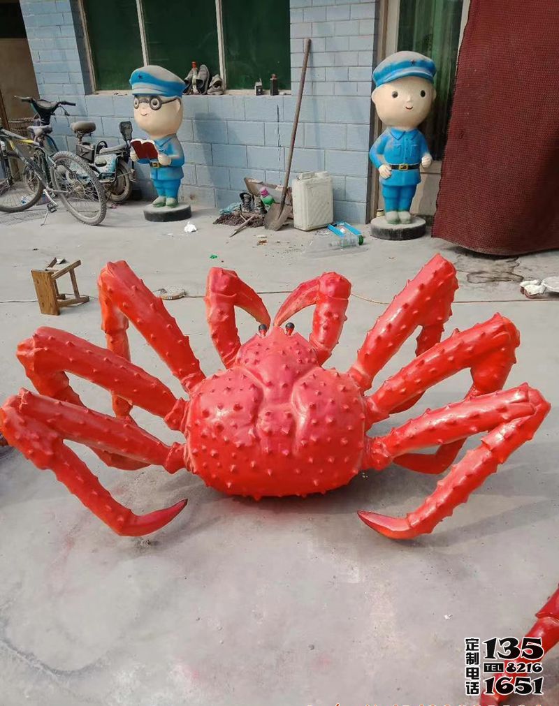 海鮮市場玻璃鋼大型仿真螃蟹雕塑 海鮮市場玻璃鋼大型仿真螃蟹雕塑