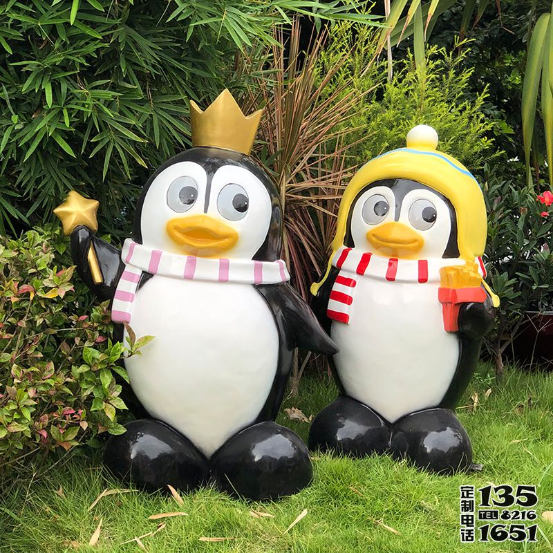 花園卡通企鵝雕塑戶外草坪美陳裝飾品擺件 花園卡通企鵝雕塑戶外草坪美陳裝飾品擺件