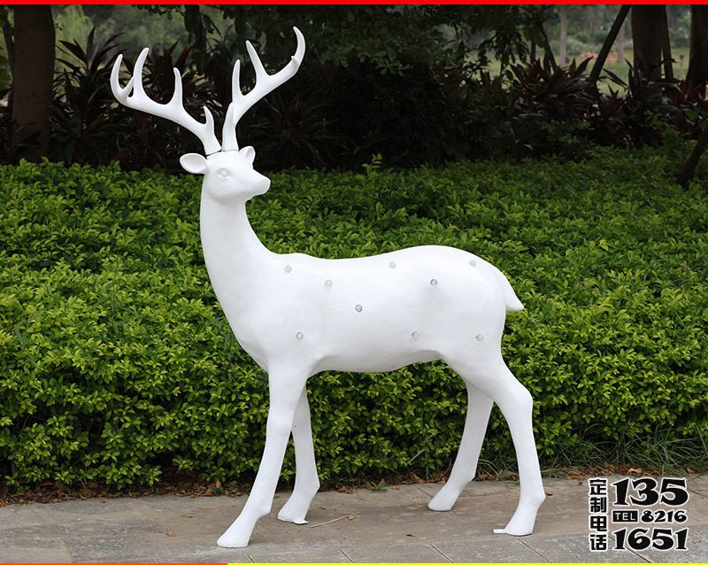 玻璃鋼戶(hù)外別墅小區(qū)梅花鹿雕塑