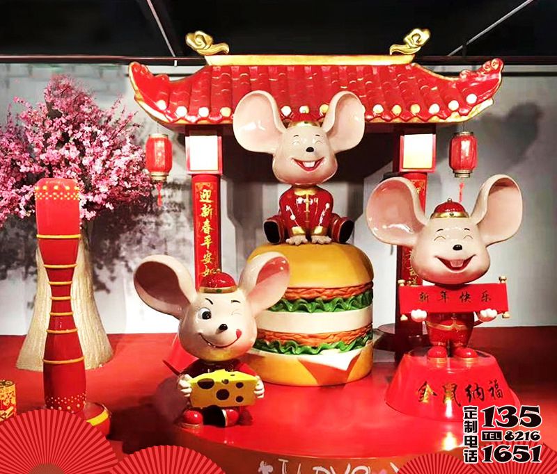 新年創意室內玻璃鋼卡通大耳朵戶外裝飾擺件老鼠雕塑 新年創意室內玻璃鋼卡通大耳朵戶外裝飾擺件老鼠雕塑