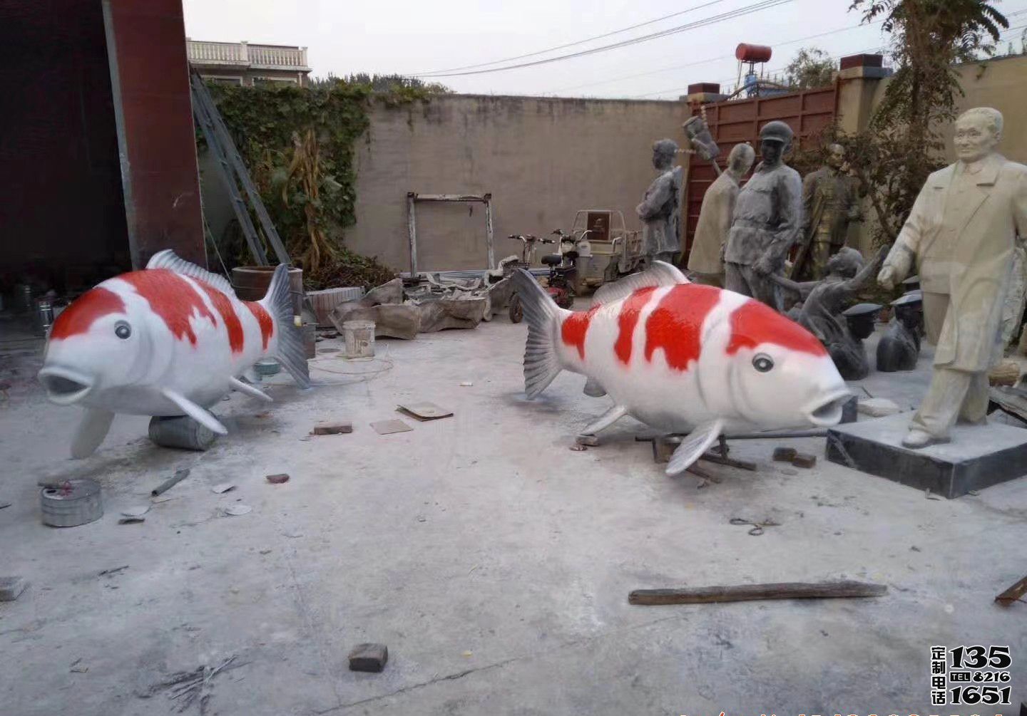 戶外園林大型玻璃鋼仿真魚雕塑 戶外園林大型玻璃鋼仿真魚雕塑