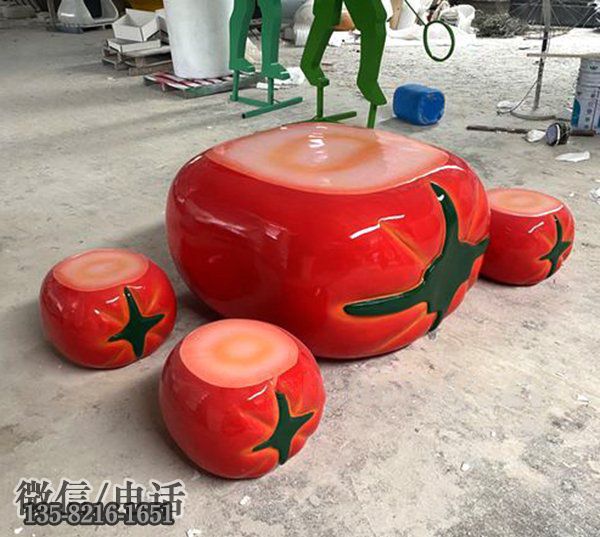 玻璃鋼柿子桌凳 玻璃鋼柿子桌凳