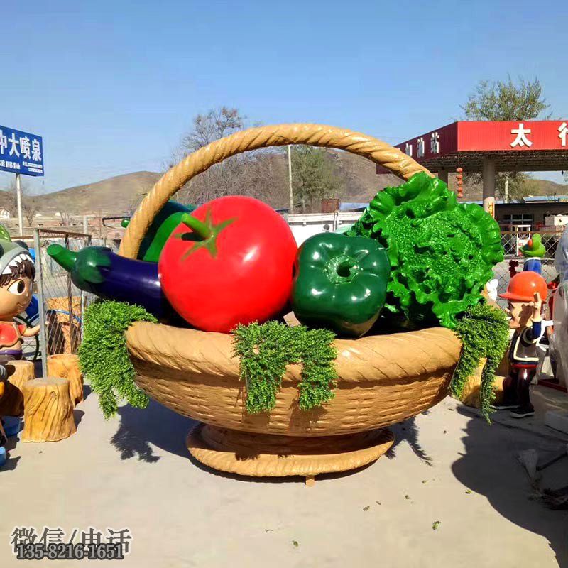 玻璃鋼仿真蔬菜籃子景觀雕塑 玻璃鋼仿真蔬菜籃子景觀雕塑