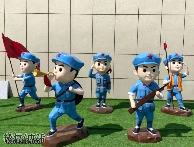 草坪卡通玻璃鋼紅軍八路軍戰士雕塑 草坪卡通玻璃鋼紅軍八路軍戰士雕塑