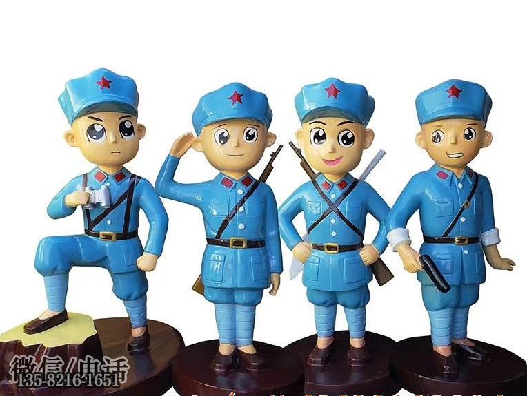 紅軍戰士卡通玻璃鋼八路軍雕塑 紅軍戰士卡通玻璃鋼八路軍雕塑