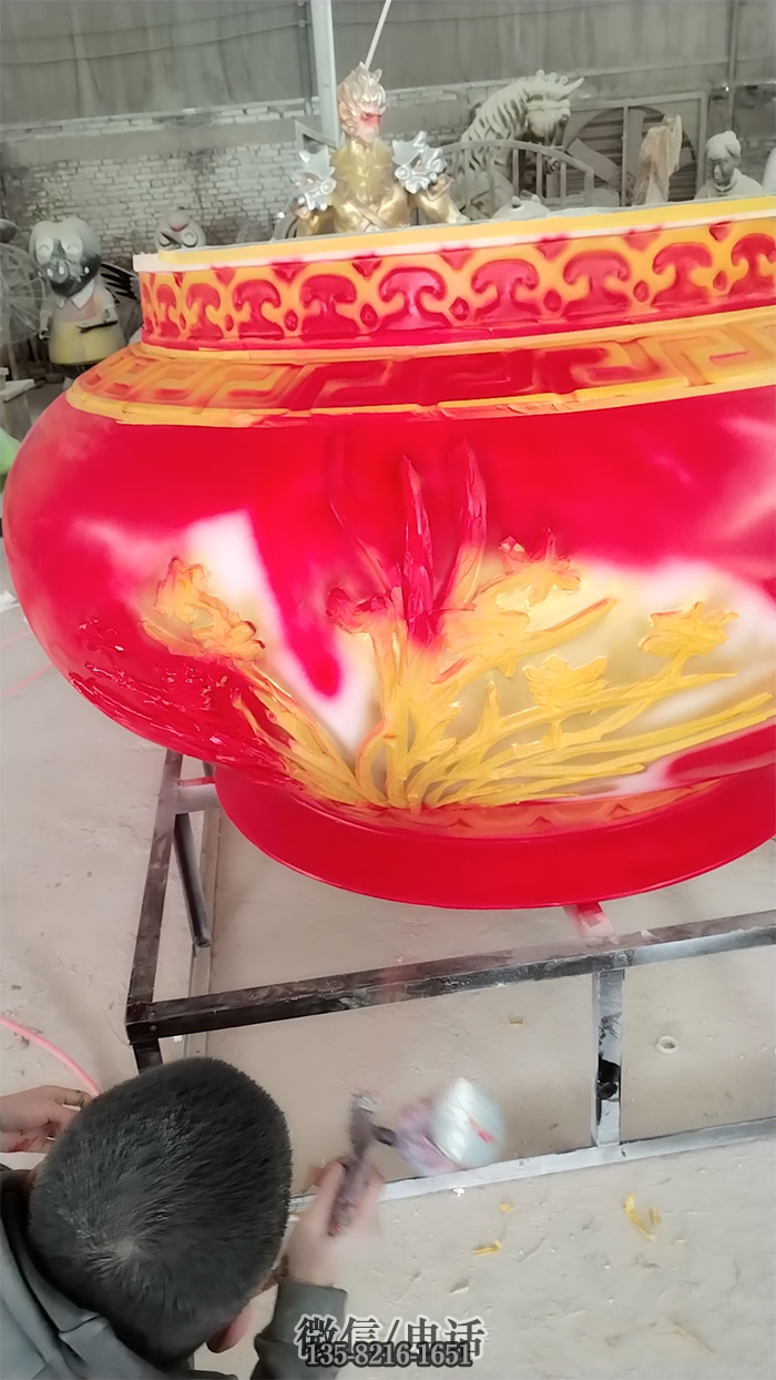 玻璃鋼大花籃雕塑?chē)娖岵世L